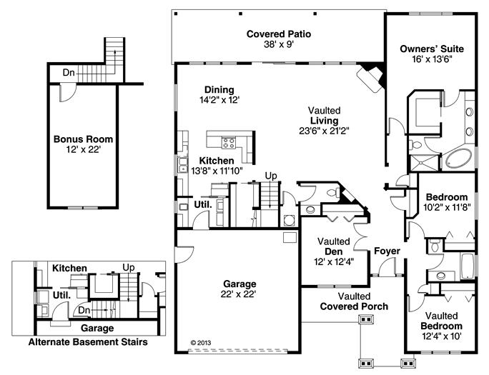 Craftsman House Plan #108-1717: 3 Bedroom, 2319 Sq Ft Home Plan