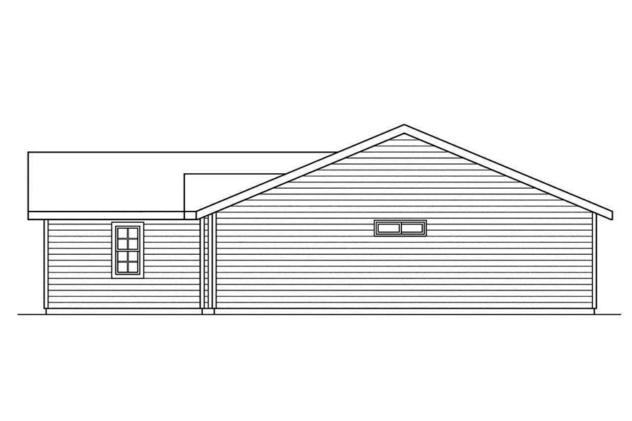 Home Plan Right Elevation of this 3-Bedroom,1244 Sq Ft Plan -108-1741