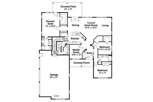 Ranch House Plan #108-1760: 3 Bedrm, 2390 Sq Ft Home | ThePlanCollection