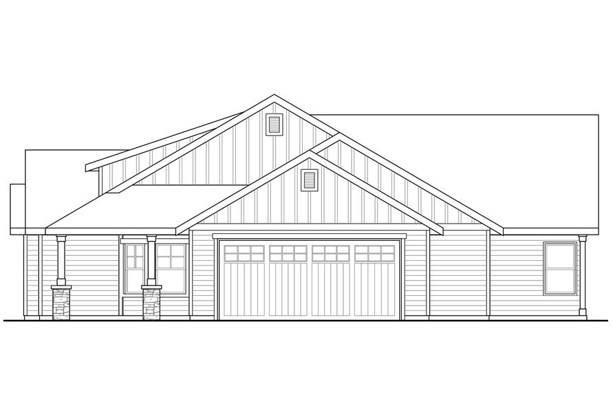 Home Plan Right Elevation of this 3-Bedroom,2305 Sq Ft Plan -108-1765