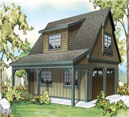 2-Car Garage Plan with 594 Sq Ft Space for Apartment - Craftsman