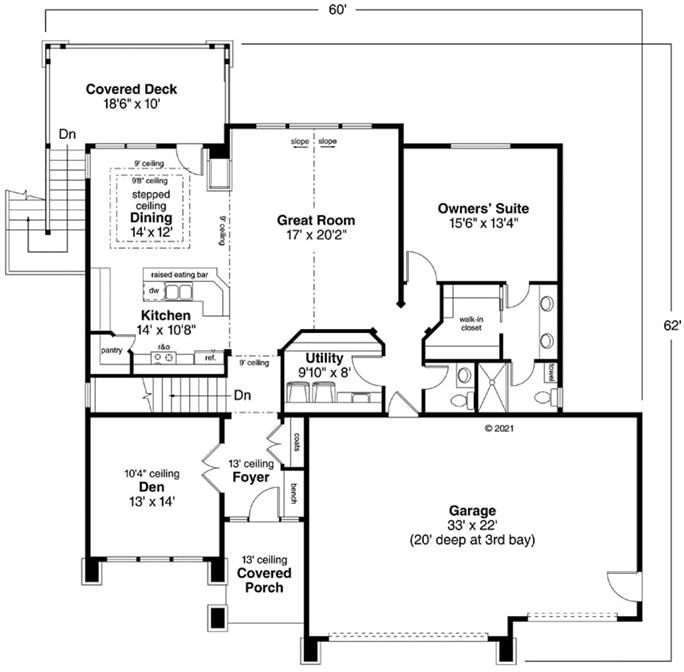 Prairie Style House - Plan #108-1790: 3 Bedrm, 2579 Sq Ft Home