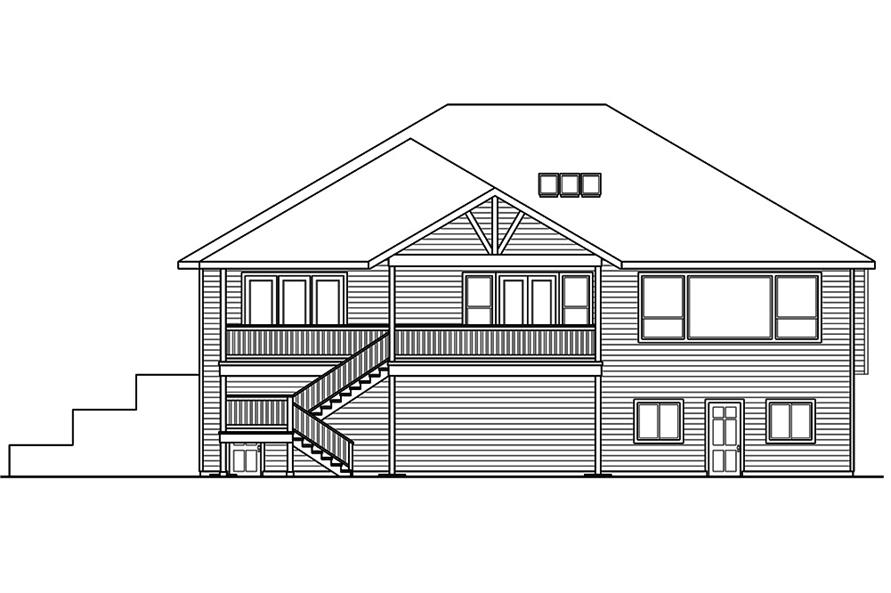 Home Plan Rear Elevation of this 3-Bedroom,2520 Sq Ft Plan -108-1797