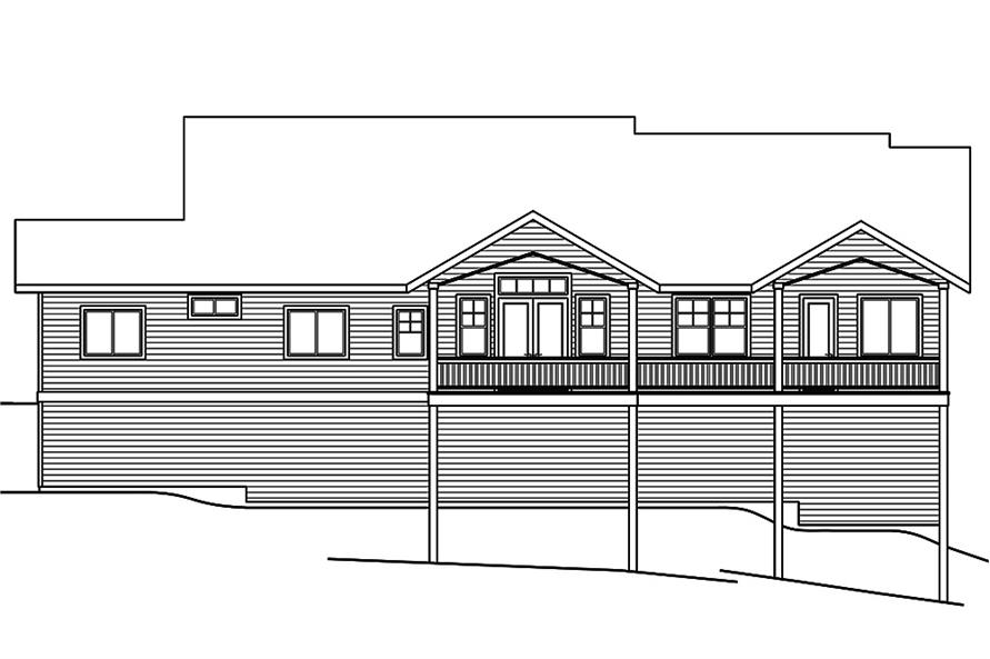 Home Plan Rear Elevation of this 3-Bedroom,2460 Sq Ft Plan -108-1798