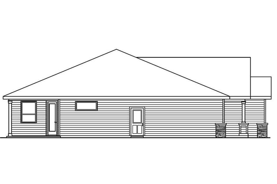 Home Plan Left Elevation of this 3-Bedroom,2009 Sq Ft Plan -108-1805