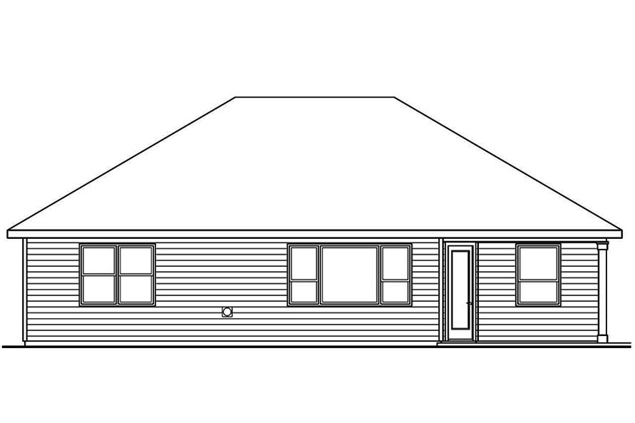 Home Plan Rear Elevation of this 3-Bedroom,2009 Sq Ft Plan -108-1805