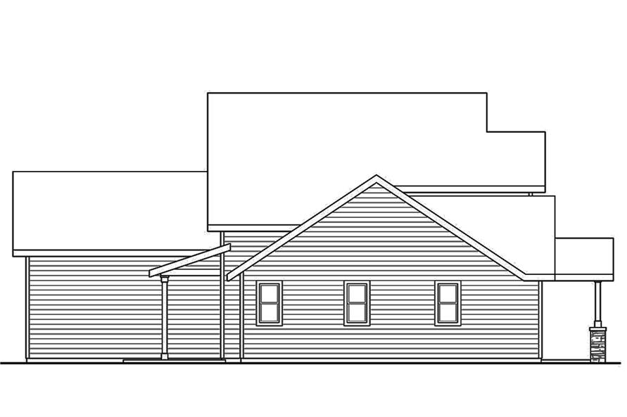 Home Plan Left Elevation of this 3-Bedroom,1901 Sq Ft Plan -108-1814