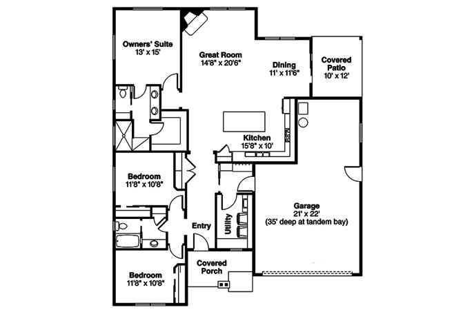 3 Bedrm, 1819 Sq Ft Craftsman House Plan #108-1817