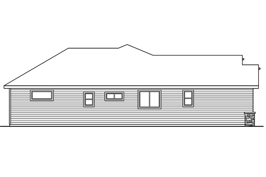 Home Plan Left Elevation of this 3-Bedroom,1819 Sq Ft Plan -108-1817