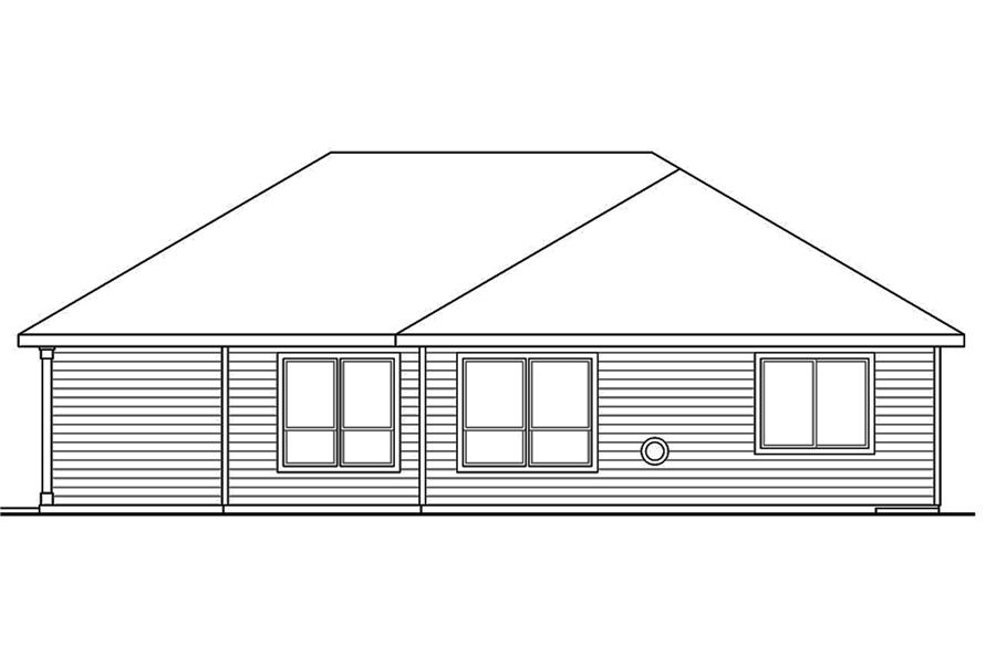 Home Plan Rear Elevation of this 3-Bedroom,1819 Sq Ft Plan -108-1817