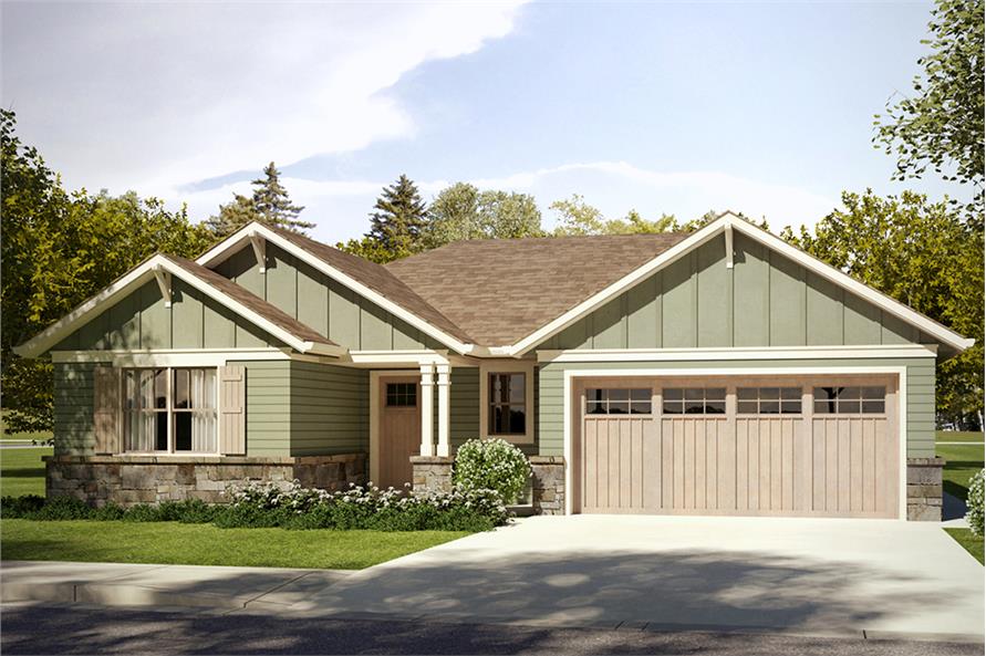 3-Bedroom, 1819 Sq Ft Craftsman Home Plan - 108-1817 - Main Exterior