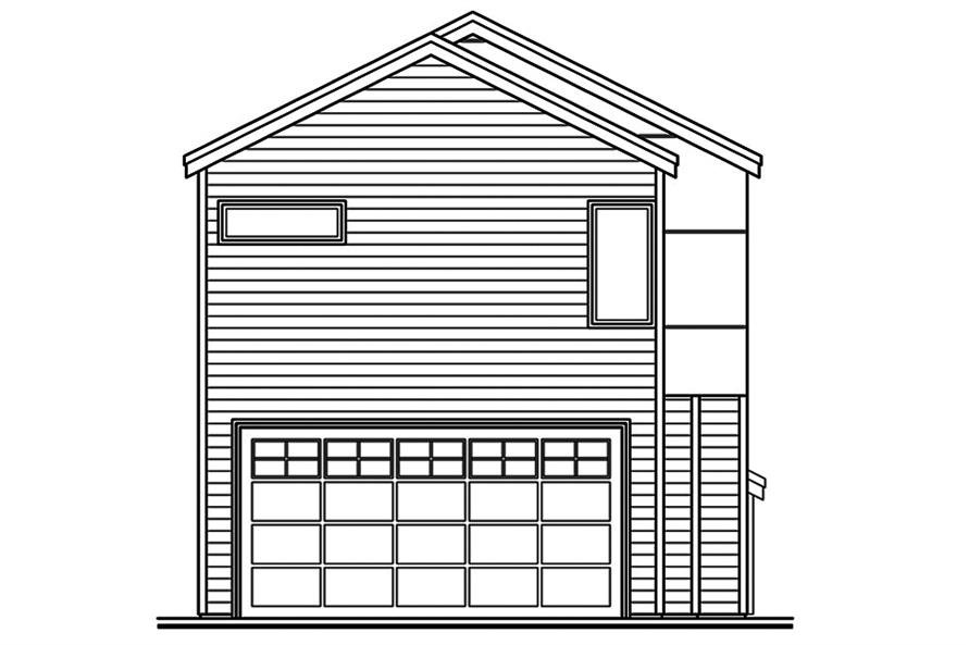 Home Plan Rear Elevation of this 3-Bedroom,1869 Sq Ft Plan -108-1827