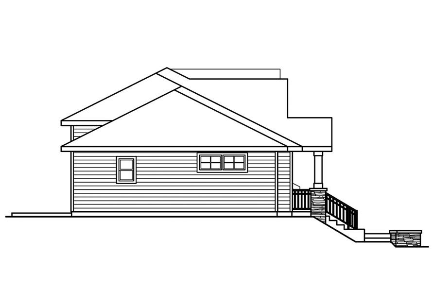 Home Plan Left Elevation of this 3-Bedroom,1474 Sq Ft Plan -108-1847