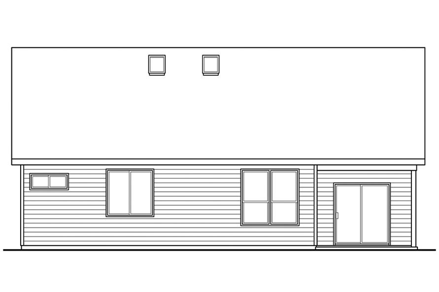 Home Plan Rear Elevation of this 3-Bedroom,2219 Sq Ft Plan -108-1855