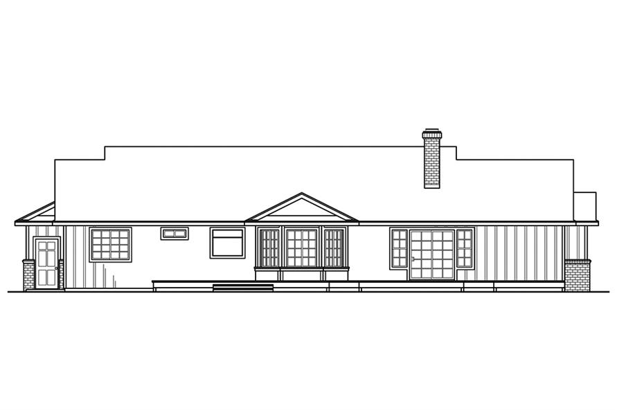 Home Plan Rear Elevation of this 3-Bedroom,2167 Sq Ft Plan -108-1863