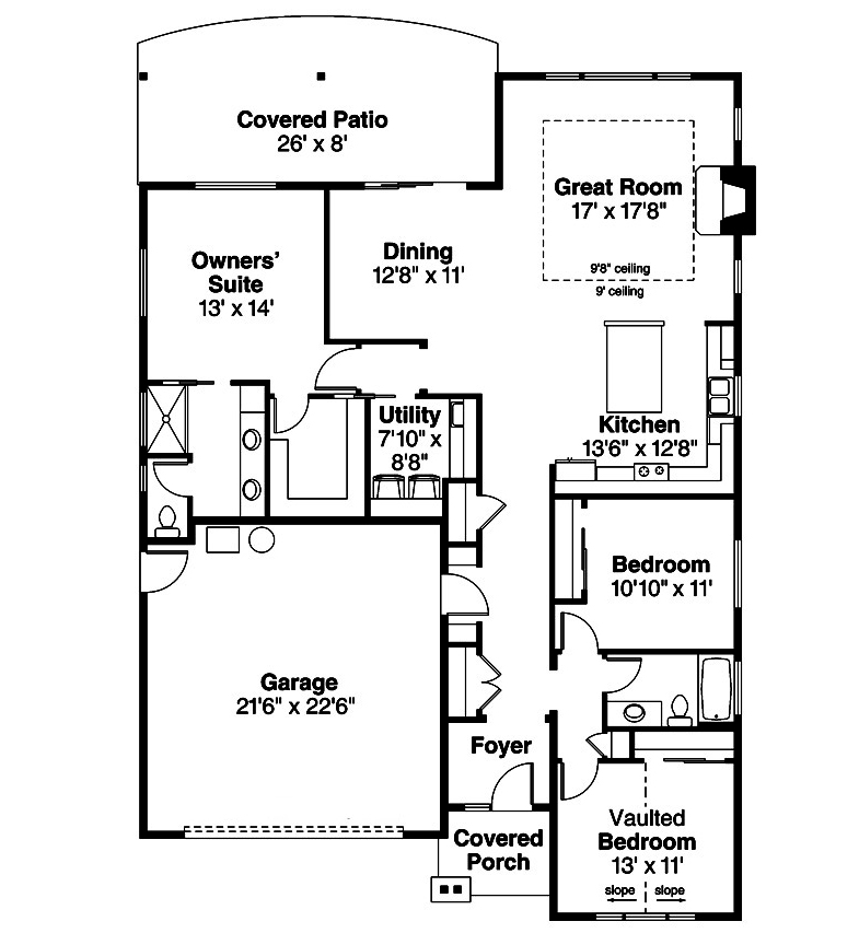 3 Bedrm, 1829 Sq Ft Country House Plan #108-1870