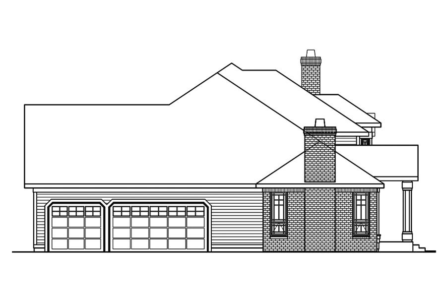 Home Plan Left Elevation of this 4-Bedroom,3812 Sq Ft Plan -108-1892