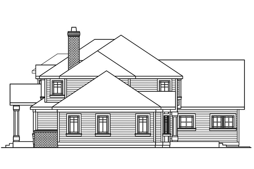 Home Plan Right Elevation of this 4-Bedroom,3812 Sq Ft Plan -108-1892