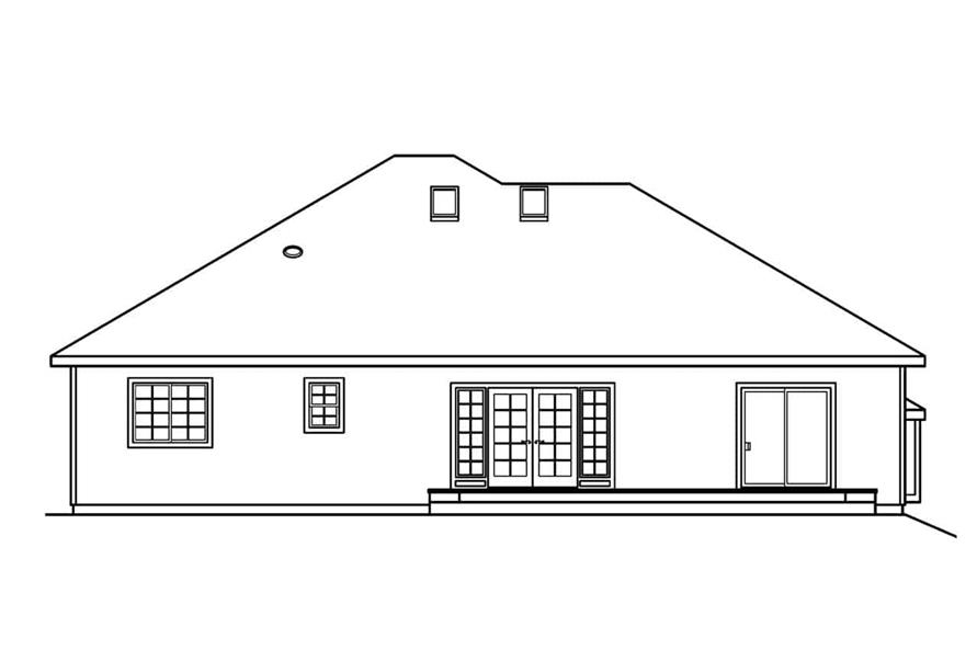 Home Plan Rear Elevation of this 3-Bedroom,1825 Sq Ft Plan -108-1967