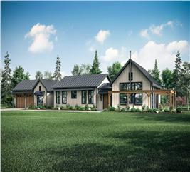 Contemporary Ranch Home - 3–4 Bedrms, 2 Baths - 3259 Sq Ft - Plan #108-1988