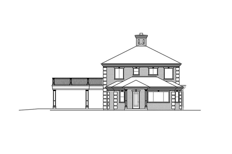 Home Plan Right Elevation of this 5-Bedroom,4448 Sq Ft Plan -108-2000