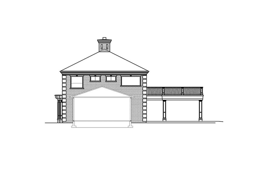 Home Plan Left Elevation of this 5-Bedroom,4448 Sq Ft Plan -108-2000