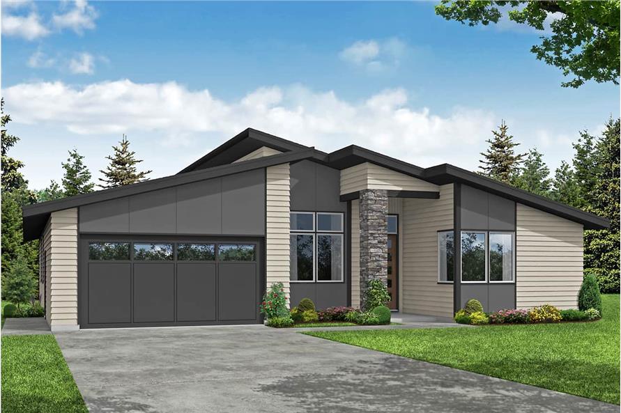 3–4-Bedroom, 2112 Sq Ft Contemporary House - Plan #108-2001 - Front Exterior