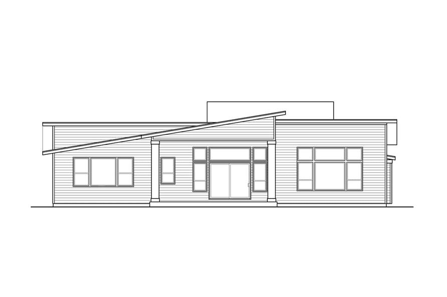 Home Plan Rear Elevation of this 3-Bedroom,2813 Sq Ft Plan -108-2023