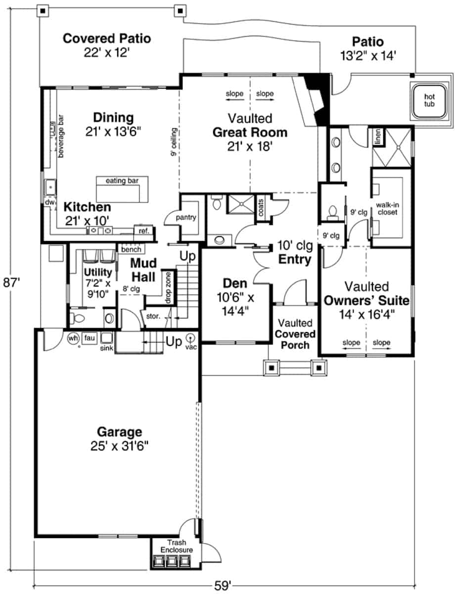 Traditional Home - 3 Bedrms, 3.5 Baths - 3309 Sq Ft - Plan #108-2025