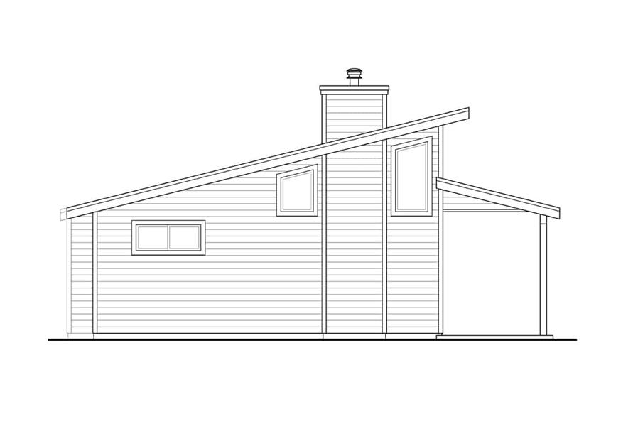 Home Plan Left Elevation of this 2-Bedroom,800 Sq Ft Plan -108-2034