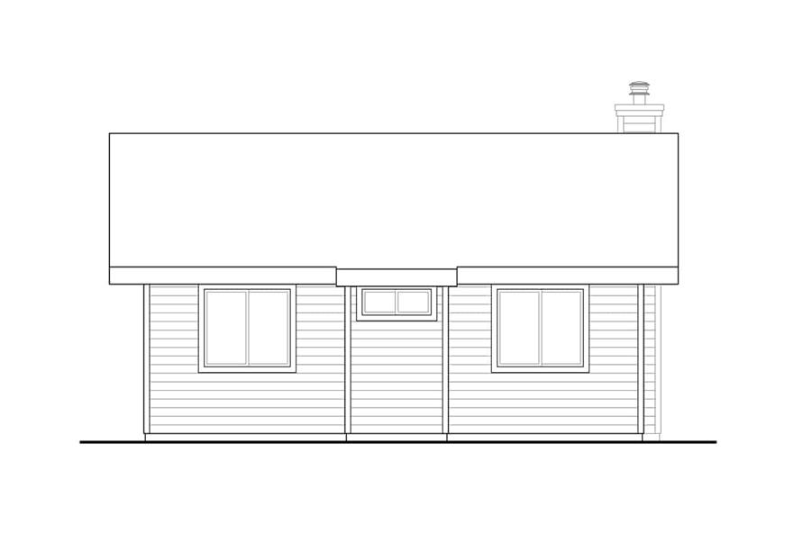 Home Plan Rear Elevation of this 2-Bedroom,800 Sq Ft Plan -108-2034