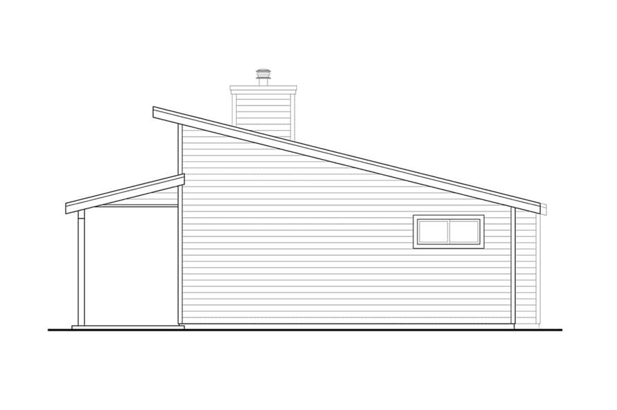 Home Plan Right Elevation of this 2-Bedroom,800 Sq Ft Plan -108-2034