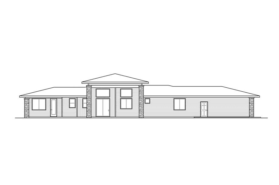 Home Plan Rear Elevation of this 3-Bedroom,2464 Sq Ft Plan -108-2046