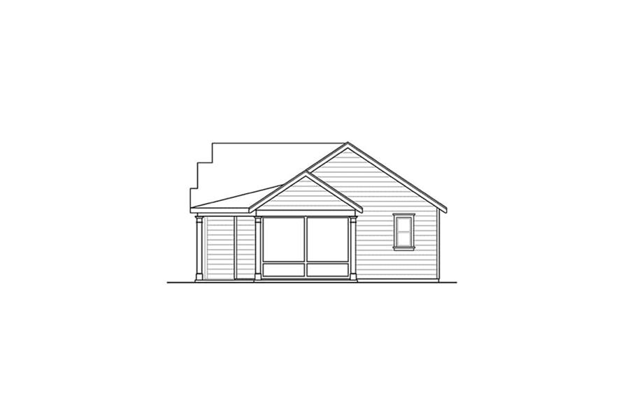 Home Plan Right Elevation of this 2-Bedroom,1258 Sq Ft Plan -108-2066