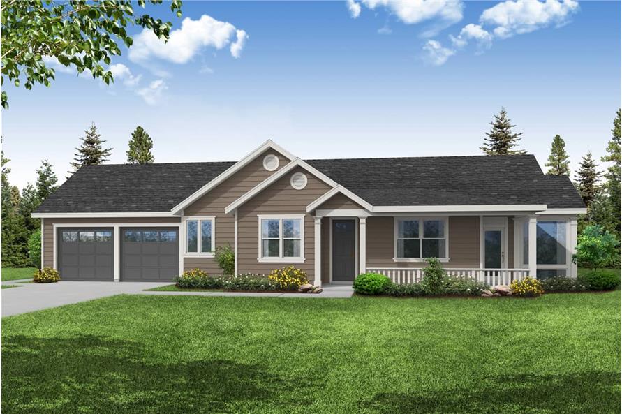 2-Bedroom, 1258 Sq Ft Ranch Home Plan - 108-2066 - Main Exterior