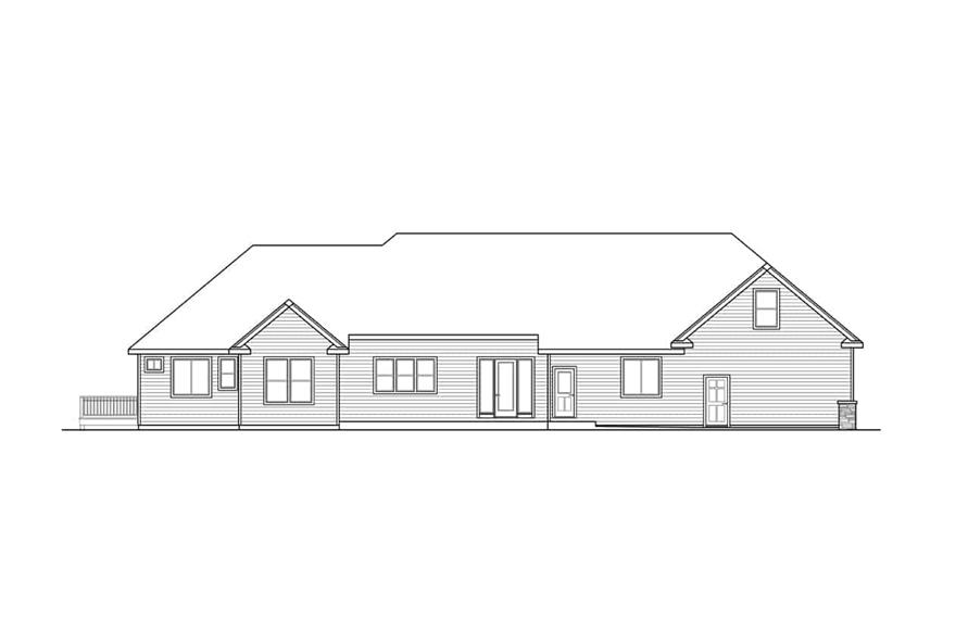 Home Plan Rear Elevation of this 3-Bedroom,3002 Sq Ft Plan -108-2072