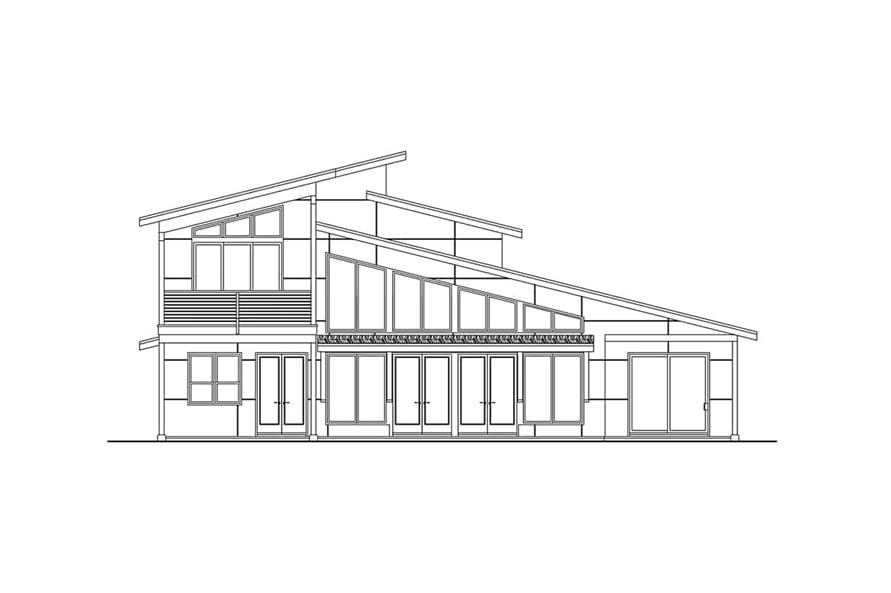 Home Plan Rear Elevation of this 4-Bedroom,3040 Sq Ft Plan -108-2083