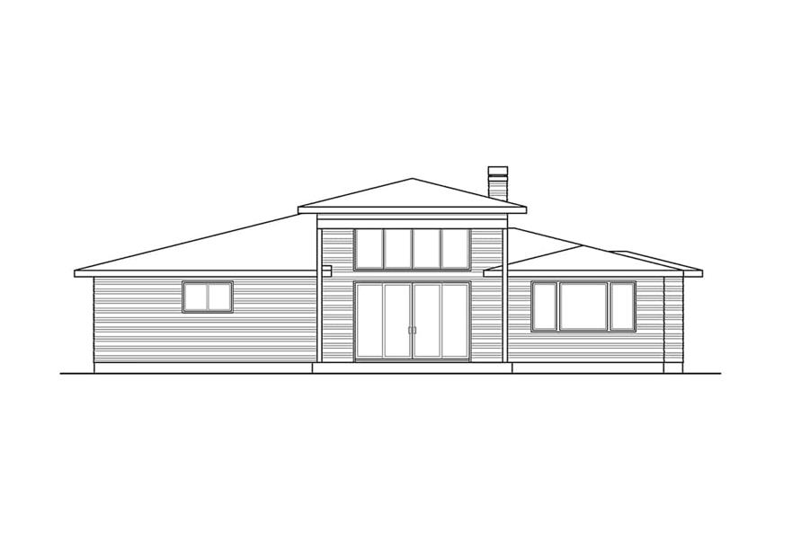 Home Plan Rear Elevation of this 3-Bedroom,2489 Sq Ft Plan -108-2087