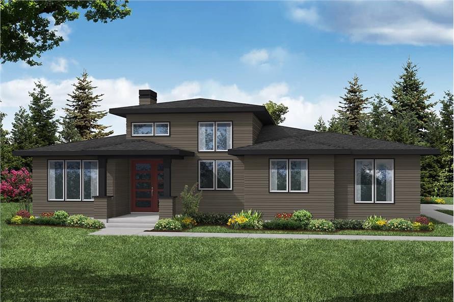 Contemporary House Plan - 3 Bedrms, 2.5 Baths - 2489 Sq Ft - #108-2087