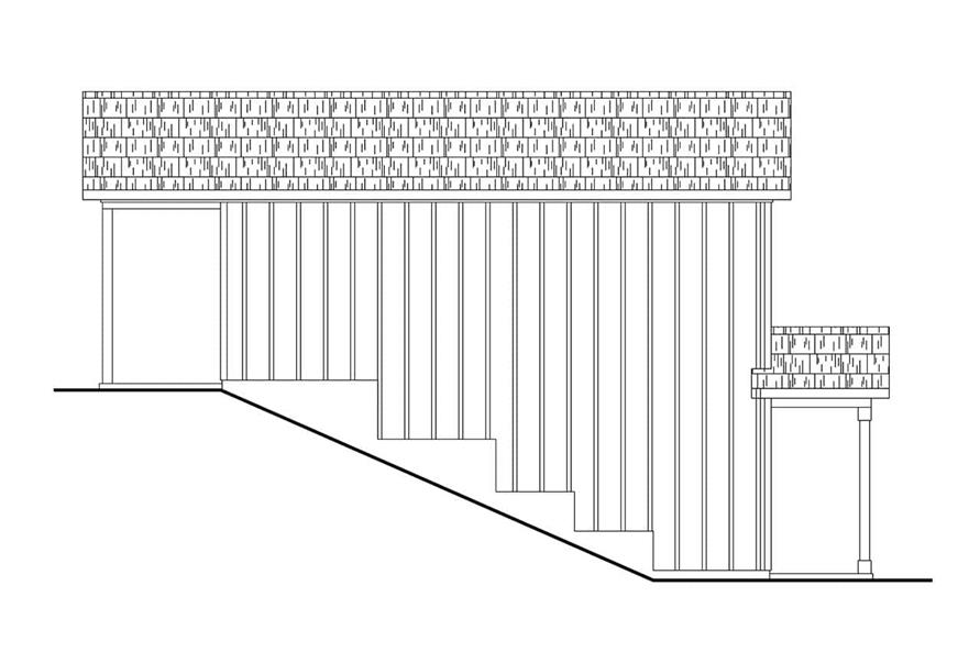 Home Plan Left Elevation of this 1-Bedroom,703 Sq Ft Plan -108-2099