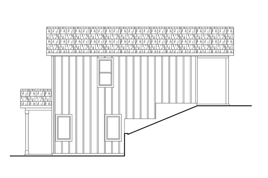 Home Plan Right Elevation of this 1-Bedroom,703 Sq Ft Plan -108-2099