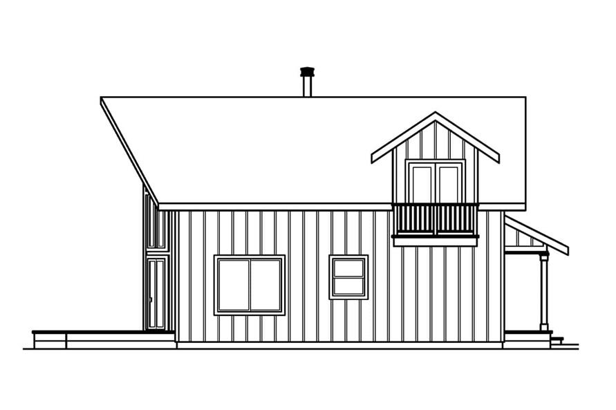 Home Plan Left Elevation of this 1-Bedroom,1211 Sq Ft Plan -108-2100