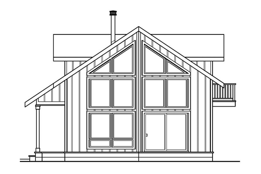 Home Plan Rear Elevation of this 1-Bedroom,1211 Sq Ft Plan -108-2100