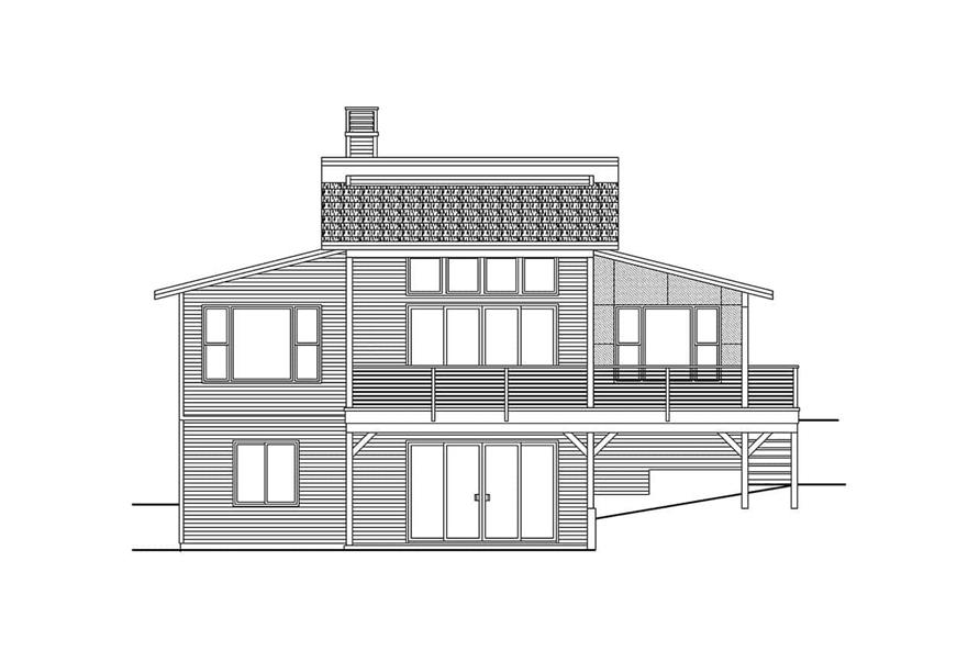 Home Plan Rear Elevation of this 3-Bedroom,2788 Sq Ft Plan -108-2101