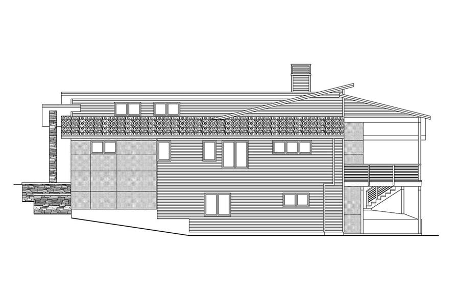 Home Plan Right Elevation of this 3-Bedroom,2788 Sq Ft Plan -108-2101