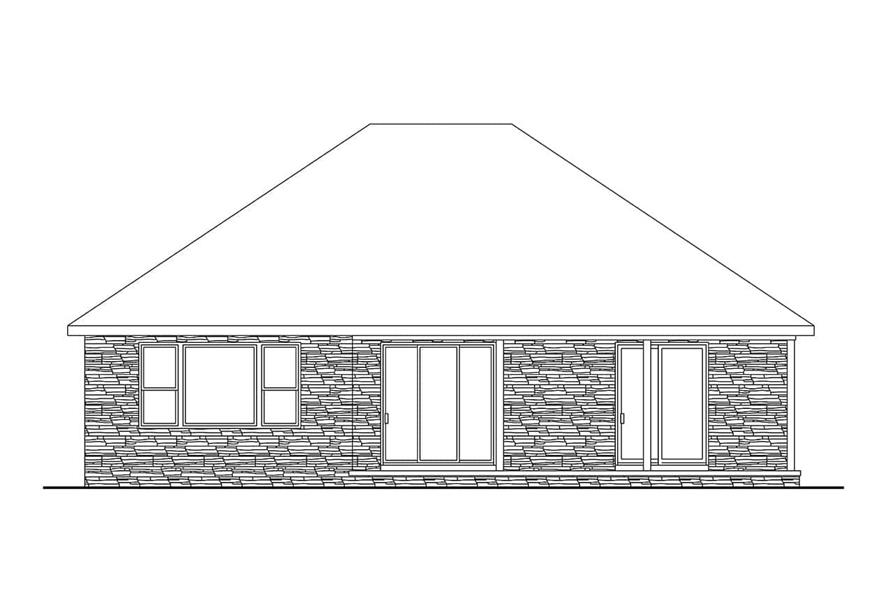 Home Plan Rear Elevation of this 3-Bedroom,1932 Sq Ft Plan -108-2102