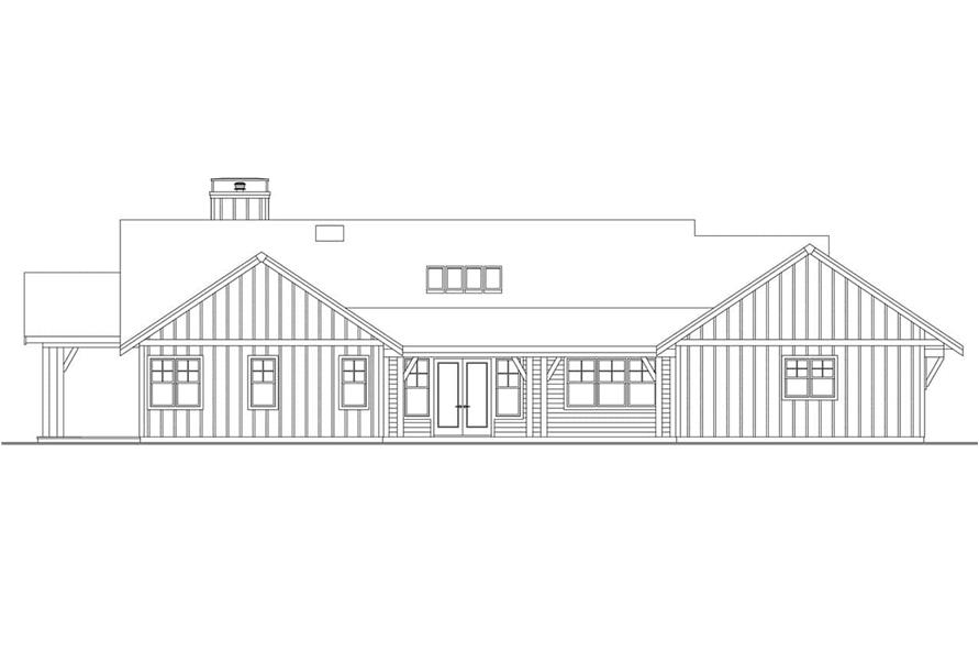 Home Plan Rear Elevation of this 2-Bedroom,2808 Sq Ft Plan -108-2104