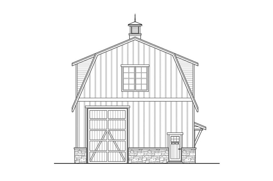 Home Plan Rear Elevation of this 2-Bedroom,1314 Sq Ft Plan -108-2106