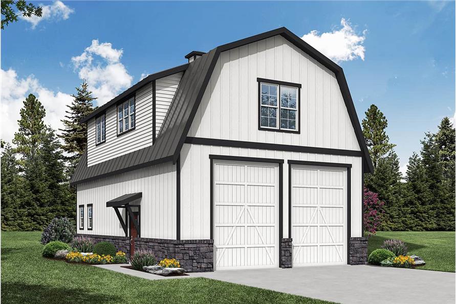 2-Bedroom, 1314 Sq Ft Garage w/Apartments Home Plan #108-2106