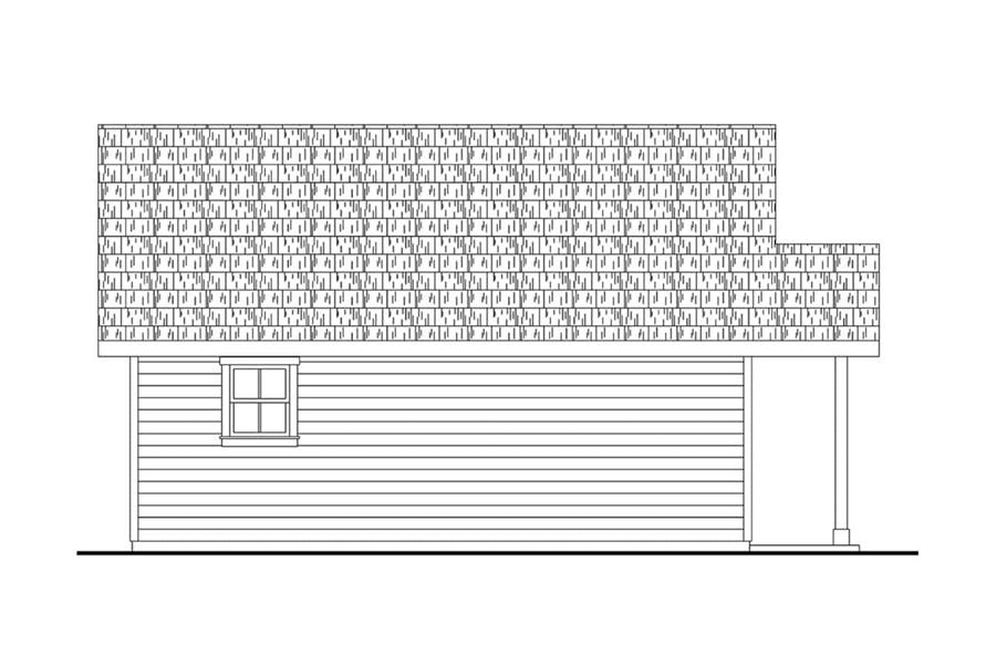 Home Plan Left Elevation of this 1-Bedroom,619 Sq Ft Plan -108-2109